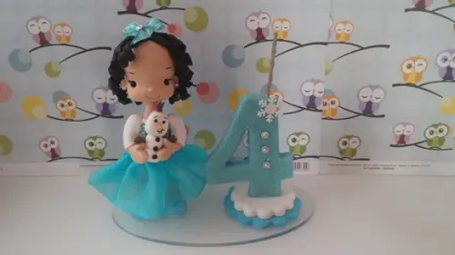 Vela Personalizada Frozen em Biscuit