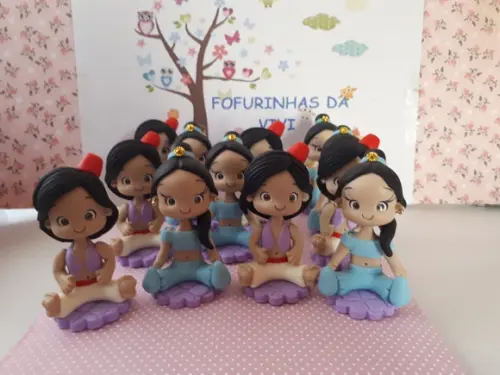 Aplique Aladin e Jasmine em Biscuit
