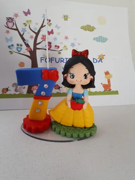 Vela Decorada Branca de Neve