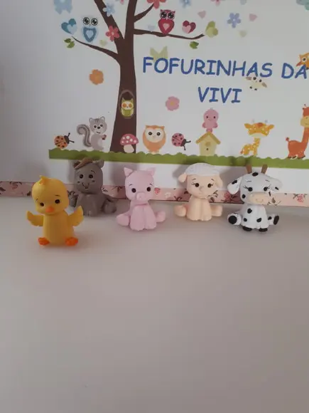 Aplique Fazendinha em Biscuit