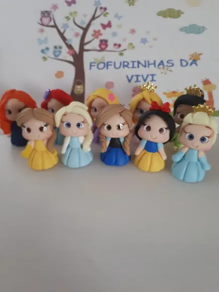 Aplique Priscesas em Biscuit