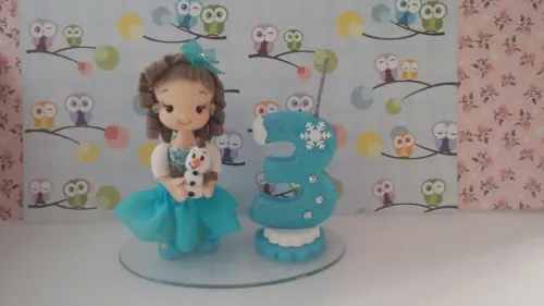 Vela Personalizada Frozen em Biscuit