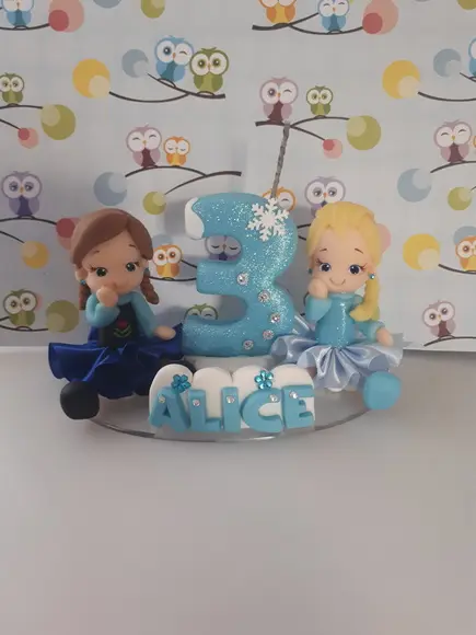 Vela Personalizada Frozen em Biscuit