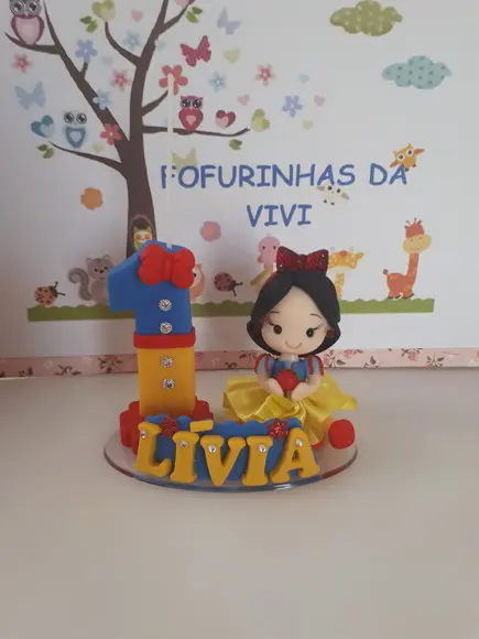 Vela Decorada Branca de Neve