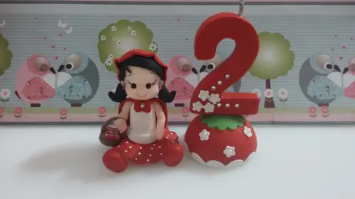Vela Chapeuzinho Vermelho em Biscuit