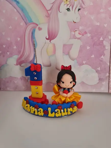 Vela Decorada Branca de Neve