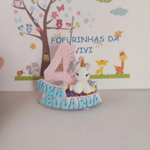 Vela Decorada Unicornio