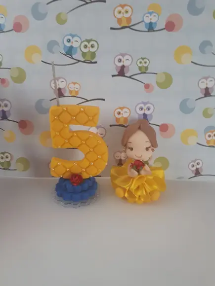 Vela Decorada Bela e a Fera