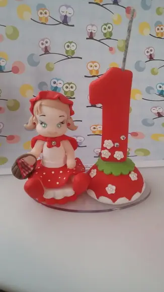 Vela Chapeuzinho Vermelho em Biscuit