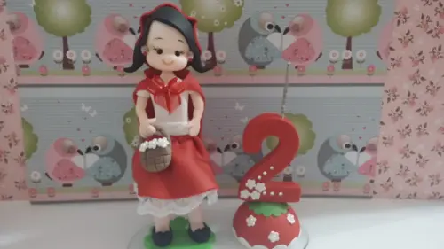 Vela Chapeuzinho Vermelho em Biscuit