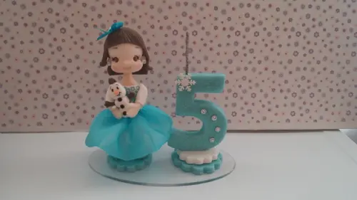 Vela Personalizada Frozen em Biscuit