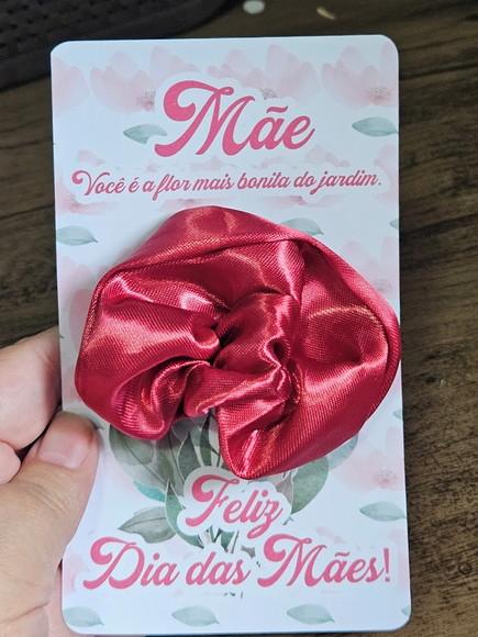 Card Lembrancinha Scrunchie Frufru Xuxinha Cetim