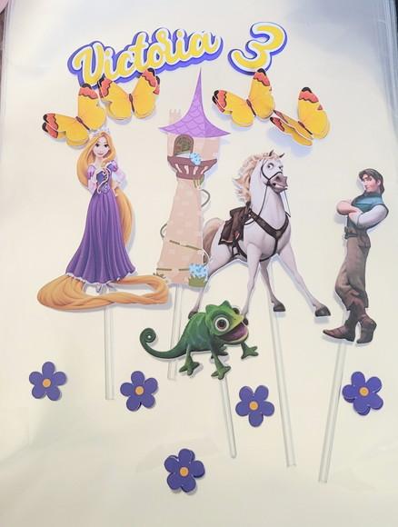 Topo De Bolo Rapunzel Enrolados