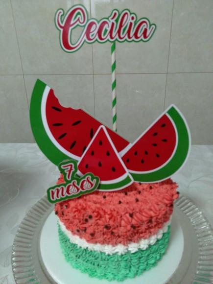 Topo de bolo mesversário Melancia
