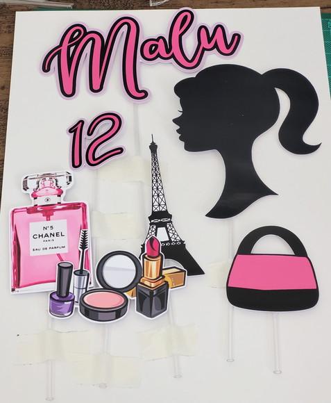 Topo de Bolo Barbie Paris