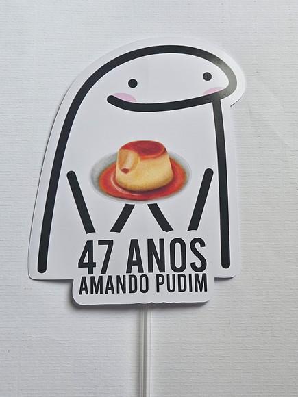 Topo de Bolo Flork Pudim de Leite