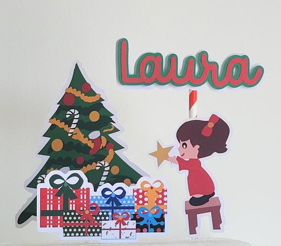 Topo de Bolo Mesversário Natal