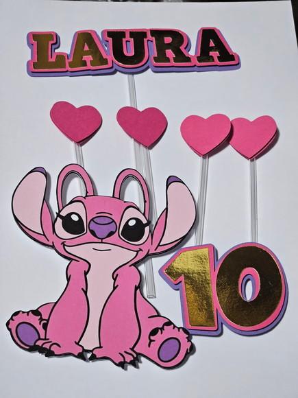 Topo de Bolo Angel Lilo e Stitch