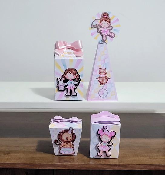 Kit Personalizado Luxo Circo Rosa 20 Peças