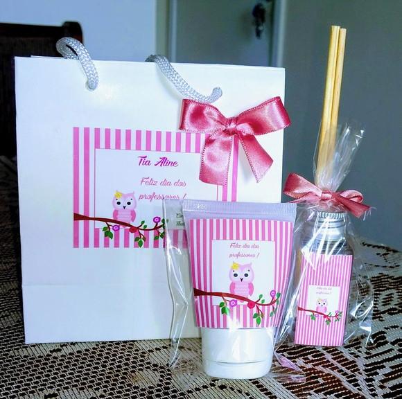 Kit Sacolinha, hidratante e Aromatizador Dia dos Professores