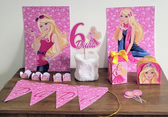 Kit Festa em Casa Barbie Rosa
