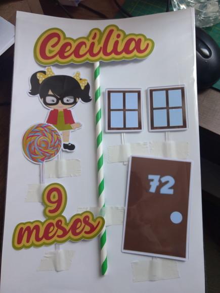 Topo de bolo mesversário Chiquinha