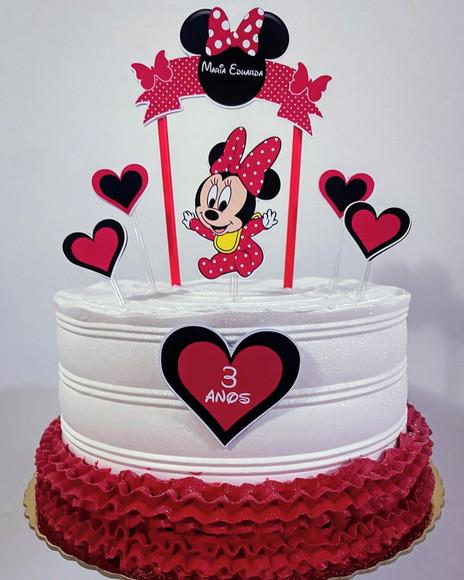 Topo de Bolo Minnie