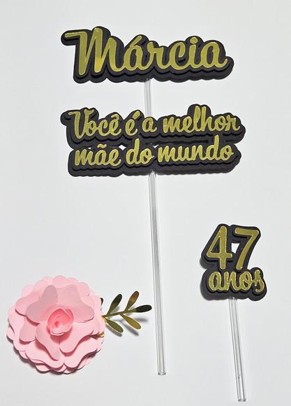Topo de Bolo com Flor