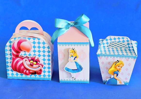 Kit Clássico de Caixas Personalizadas Alice no País das Mara