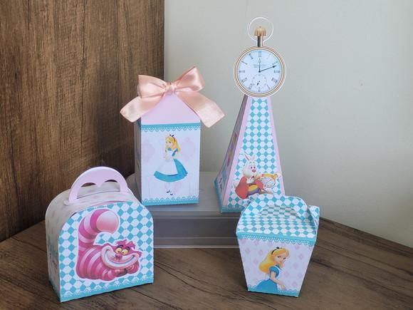 Kit Caixas Personalizadas Alice no País das Maravilhas