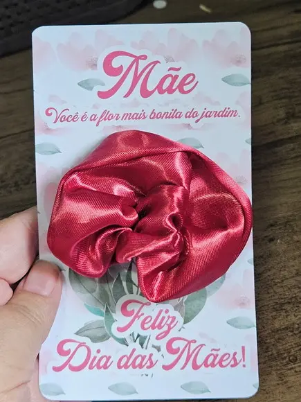 Card Lembrancinha Scrunchie Frufru Xuxinha Cetim