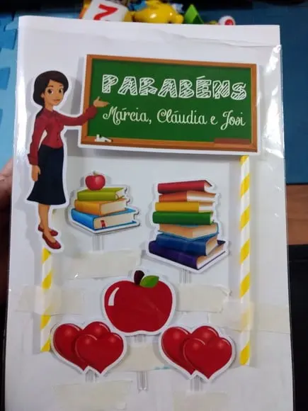Topo de bolo Professora