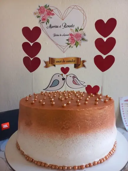 Topo de bolo Bodas de Açúcar
