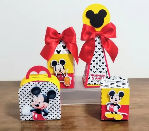 Kit Clássico de Caixas Personalizadas Mickey Mouse