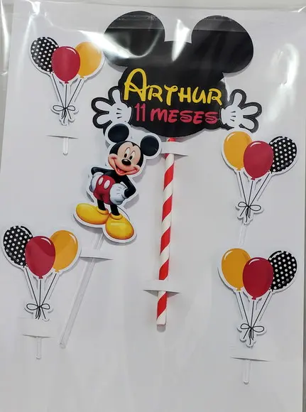 Topo De Bolo Mesversário Mickey