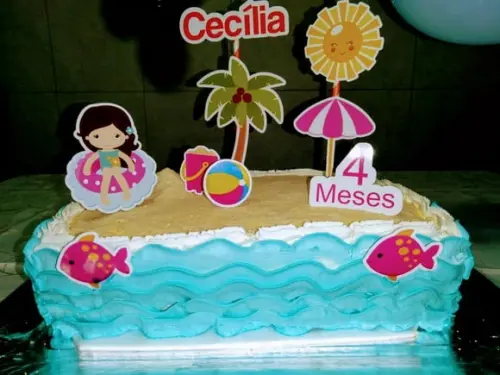 Topo de bolo mesversário Verão