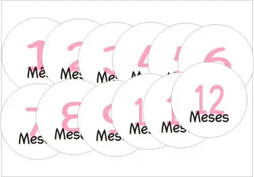 Adesivos para Mesversário - mês a mês