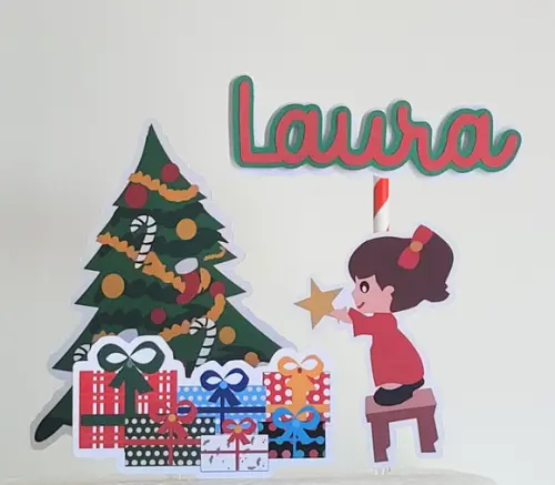Topo de Bolo Mesversário Natal