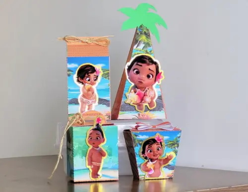 Kit Personalizado Luxo Moana Baby 60 peças