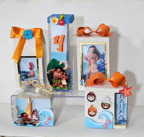 Kit de Personalizados Luxo Moana - 15 Peças