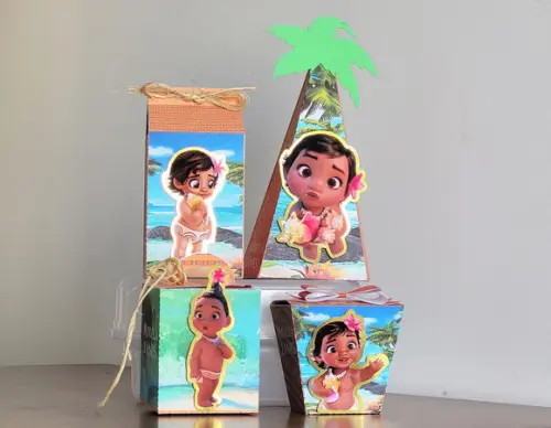 Kit Personalizado Luxo Moana Baby 40 peças