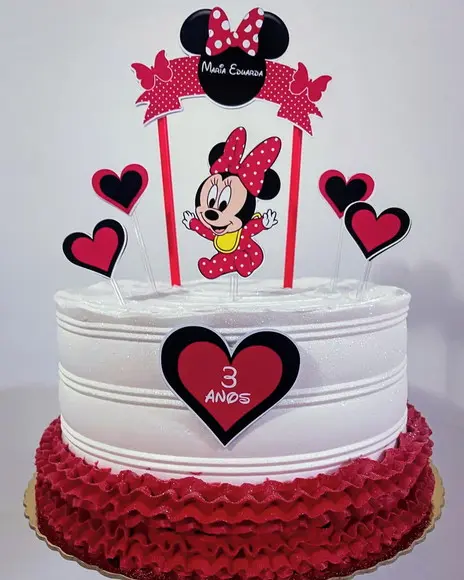 Topo de Bolo Minnie