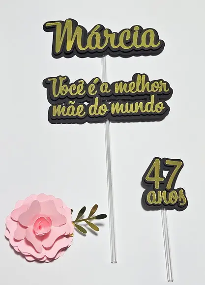 Topo de Bolo com Flor