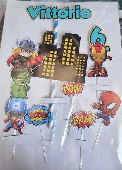 Topo de Bolo Vingadores Cute