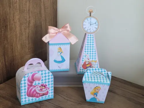 Kit Caixas Personalizadas Alice no País das Maravilhas