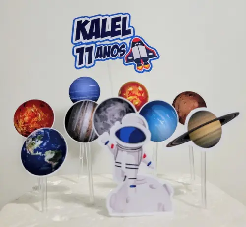 Topo de Bolo Astronauta