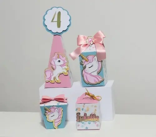 Kit De Personalizados Luxo Unicórnio 40 Peças