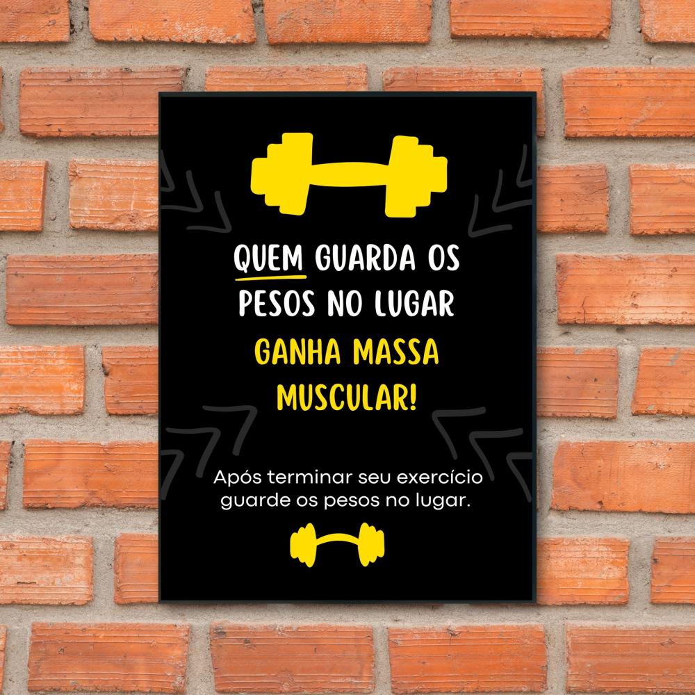 Quadro Academia Aviso Guarde Os Pesos Informativo 28x40cm