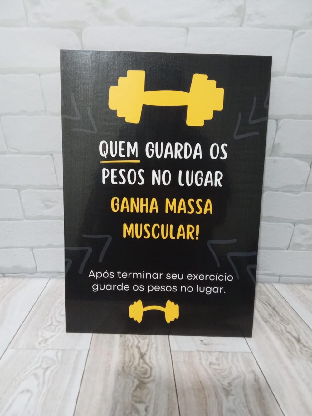 Quadro Academia Aviso Guarde Os Pesos Informativo 28x40cm