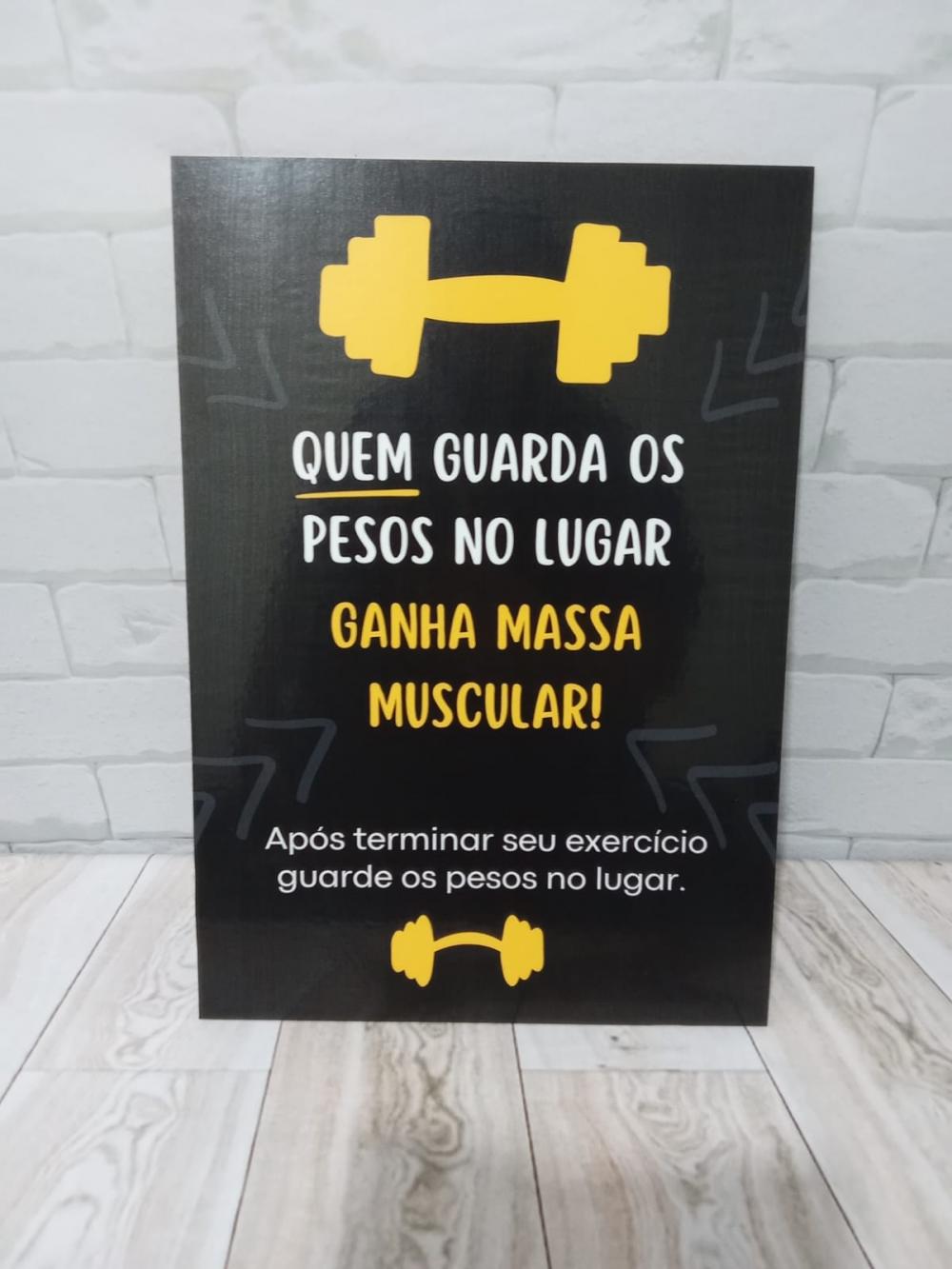 Quadro Academia Aviso Guarde Os Pesos Informativo 28x40cm